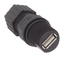 AMPHENOL LTW UA-20BMFA-SL8001 USB Sealed Connector, USB Type A, USB 2.0, Jack, 4 Position, Cable Mount, IP68