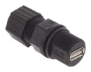 AMPHENOL LTW UA-20BMFA-SL8001 USB Sealed Connector, USB Type A, USB 2.0, Jack, 4 Position, Cable Mount, IP68