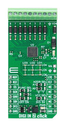 MIKROELEKTRONIKA MIKROE-6049 Add-On Board, DIGI IN 2 Click, MAX22196, Industrial Sink/Source Digital Input, SPI, 3.3V/5V