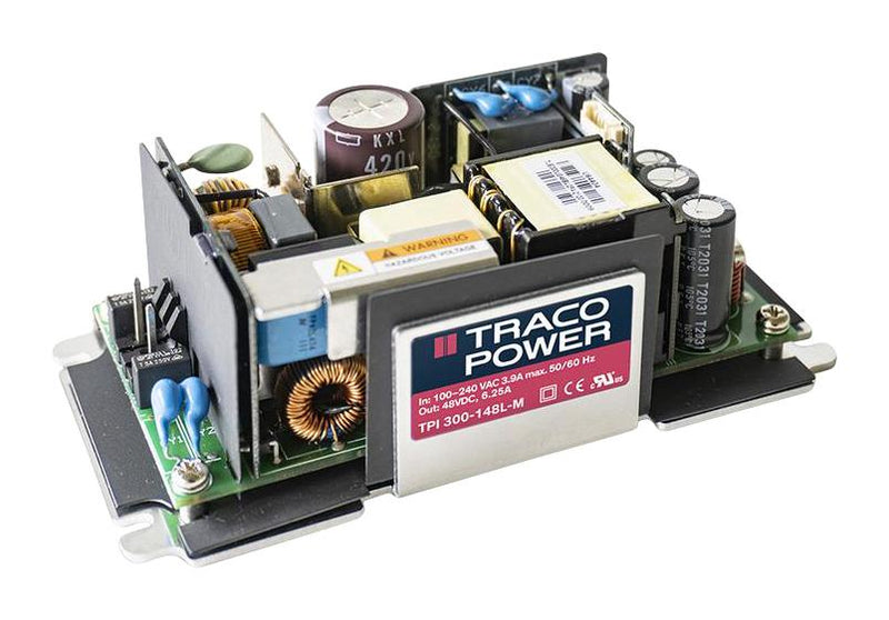 TRACO POWER TPI 300-112L-M AC/DC Open Frame Power Supply (PSU), ITE, 1 Output, 300W @ 21CFM, 180 W, 85V AC to 264V AC, Fixed