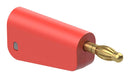 STAUBLI 64.1043-22 Banana Test Connector, 30 VAC, Plug, Cable Mount, 32 A, 60 VDC, Gold Plated Contacts, Red