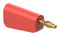 STAUBLI 64.1043-22 Banana Test Connector, 30 VAC, Plug, Cable Mount, 32 A, 60 VDC, Gold Plated Contacts, Red