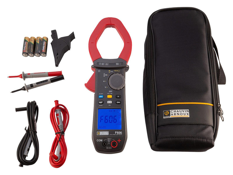 CHAUVIN ARNOUX P01120966 Clamp Meter, AC/DC Current, AC/DC Voltage, Continuity, Diode, Frequency, Resistance, 2 kA, 1.2 kV F606