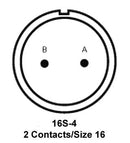 ITT CANNON MS3106F16S-4S Circular Connector, MIL-DTL-5015 Series, MS3106 Series, Straight Plug, 2 Contacts, Solder Socket