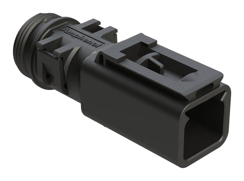 AMPHENOL SINE/TUCHEL ATBS-257-0205 BACKSHELL, RCPT CONN, 2POS, 180DEG, BLK