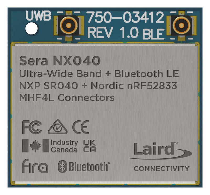 EZURIO 453-00174C Bluetooth Module, BLE 5.4, 6.8 Mbps, -92 dBm, 1.8 to 3.8 V, -40 &deg;C to 85 &deg;C, Sera NX040 Series