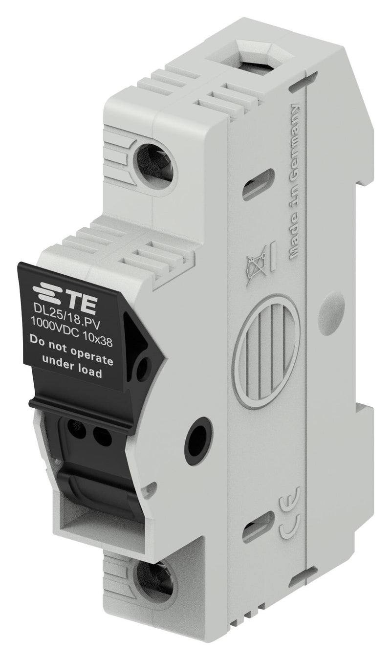 TE CONNECTIVITY 1SNF100029R0000 Fuse Holder, Modular, Photovoltaic, DIN Rail, 1 Fuse, 30 A, 1KVDC, 10mm x 38mm, Screw Clamp