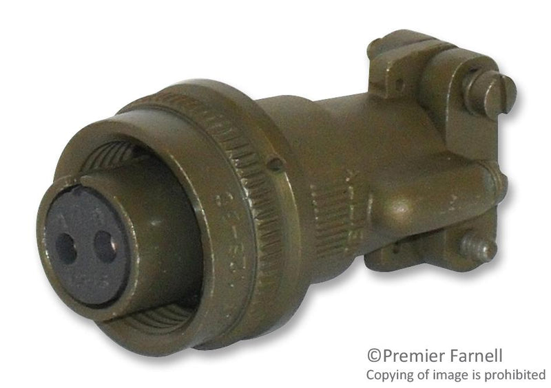 ITT CANNON MS3106E16S-4S Circular Connector, MIL-DTL-5015 Series, MS3106 Series, Straight Plug, 2 Contacts, Solder Socket