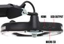 IDEAL-TEK LE-HDWWE5D.IT Magnifying LED Lamp, Inspection, ESD, HD Camera, 5-Dioptre, Schuko, 230 VAC, 190 mm L x 158 mm W