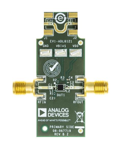 ANALOG DEVICES ADL8121-EVALZ Evaluation Board, ADL8121ACPZN, 25MHz to 12GHz, Low Noise Amplifier