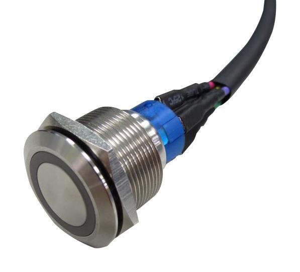 MULTICOMP PRO MPB25-A0F11E-124-T1Q Vandal Resistant Switch, Ring Illuminated, 24V, MPB19/25 Series, 25 mm, SPST-NO, SPST-NC