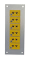 LABFACILITY AM-K-FF + FMP-6 Thermocouple Connector, 45 x 115mm Panel, Miniature, K, Socket, 6Way, Yellow, ANSI, Fascia Mount