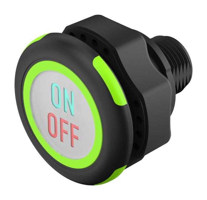 EAO 84-ASKS-C12-04A4 Touch Button Switch, IO-Link, ON/OFF, Multicolour, IP69K, 0.2 A, 8.4 V-32 V, Plastic, 84 Series
