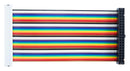 EDATEC ED-PI400EXT-R Ribbon Cable, 40Pin GPIO Extender, Rainbow, 100MM, RaspberryPi 400 Board