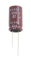 CHEMI-CON EKXJ451ELL820ML40S Electrolytic Capacitor, Miniature, 82 µF, 450 V, ± 20%, Radial Leaded, 12000 hours @ 105°C, Polar