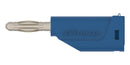SCHUTZINGER 99022532 Banana Test Connector, 4mm Dia, Plug, Cable Mount, 60 VDC, Nickel Plated Contacts, Blue