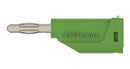SCHUTZINGER 99022544 Banana Test Connector, 4mm Dia, Plug, Cable Mount, 60 VDC, Nickel Plated Contacts, Green