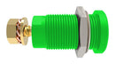 SCHUTZINGER 99023256 Banana Test Connector, 4mm Dia, Jack, Panel Mount, 32 A, 1 kV, Gold Plated Contacts, Green, Yellow