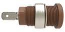 SCHUTZINGER 99023281 Banana Test Connector, 4mm Dia, Jack, Panel Mount, 24 A, 1 kV, Nickel Plated Contacts, Brown
