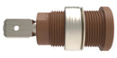 SCHUTZINGER 99023282 Banana Test Connector, 4mm Dia, Jack, Panel Mount, 24 A, 1 kV, Nickel Plated Contacts, Brown