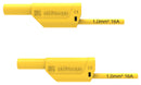 SCHUTZINGER 99021705 Banana Test Lead, 4mm Banana Plug, Stackable, 4mm Banana Plug, Stackable, 6.6 ft, 2 m, Yellow