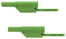 SCHUTZINGER 99021709 Banana Test Lead, 4mm Banana Plug, Stackable, 4mm Banana Plug, Stackable, 19.7 ", 500 mm, Green