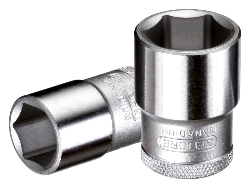 GEDORE 6131260 Socket, Hex, 1/2" Drive, 18 mm AF, Chrome Vanadium Steel
