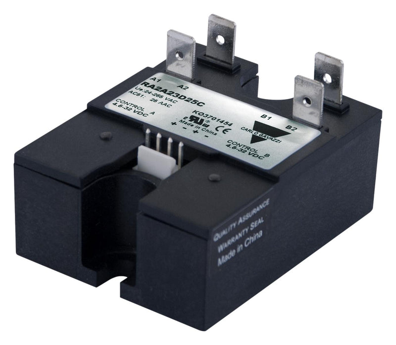 CARLO GAVAZZI RA2A23D40C Solid State Relay, DPST-NO, 40 A, 265 VAC, Panel Mount, Quick Connect, Zero Crossing
