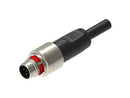 LUMBERG AUTOMATION PP12M-MSSV5A-0253-0100 Sensor Cable, Standard Push Pull, A Code, M12 Plug, Free End, 5 Positions, 1 m, 3.3 ft