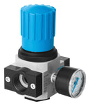 FESTO 186453 Pressure Regulator, G1/4, 2200 l/min, 0 to 16 bar, 0.5 to 7 bar Regulation, -10&deg;C to 60&deg;C, D Series LR-1/4-D-7-MIDI pressure regulator