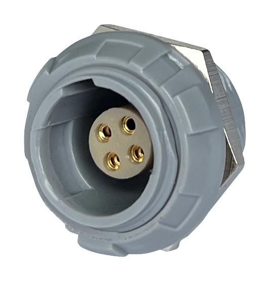 MULTICOMP PRO MCP-P1SRG04SGG Circular Connector, MCP IP50 Push Pull, Panel Mount Receptacle, 4 Contacts, Solder Socket