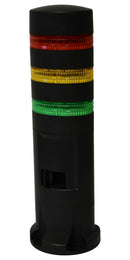 IDEC LD6A-3DZQB-RYG LED Tower, 3 Tier, Direct Mount, Green/Red/Yellow, 90dB, Wire Leaded, Flashing/Steady, 2 Tone, IP54