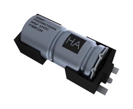 KEMET PHS225MKP3370QE4 Hybrid Aluminium Electrolytic Capacitor, Horizontal Crown SMD, 370 &micro;F, -10%, +30%, 63 V, 0.0073 ohm