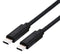 ROLINE 11.02.9082 USB Cable, Type C Plug to Type C Plug, 1 m, 3.3 ft, USB 4.0, Black, E-Marked Cable