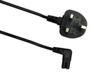 MULTICOMP PRO MP015749 Mains Power Cord, UK Plug to 90° IEC 60320 C7, 3 m, Black