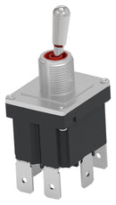 TE CONNECTIVITY - ALCOSWITCH DST12DS255 Toggle Switch, Sealed, On-Off-(On), DPDT, Non Illuminated, DST Series, Panel Mount, 12 A