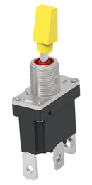 TE CONNECTIVITY - ALCOSWITCH DST12SY353 Toggle Switch, Sealed, w/ Yellow Cap, (On)-Off-(On), SPDT, Non Illuminated, DST Series, Panel Mount
