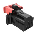 AMPHENOL COMMUNICATIONS SOLUTIONS 10155504-A004LF Connector Housing, Black, 28-22AWG, MINITEK MicroSpaceXS 10155504 Series, Receptacle, 4 Ways
