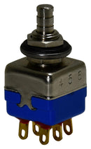 APEM 13445AD2K Pushbutton Switch, 13000 Series, 6.5 mm, DPDT, On-(On), Plunger for Cap
