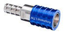 AMPHENOL LTW SQD-08SBEN-PBE001 Liquid Cooling Socket, 5/8" Push Lok, Stainless Steel, Blue, Valve, SnapQD Series