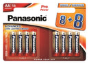 PANASONIC LR6PPG/16BW Battery, 1.5 V, AA, Alkaline, Raised Positive and Flat Negative, 14.5 mm