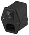 CORCOM - TE CONNECTIVITY 6HPENS1-HG Filtered IEC Power Entry Module, IEC C18, Medical, 6 A, 250 VAC, DPST, Single 1-1609157-3