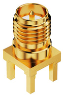 GCT RFPC-SMA29-F RF / Coaxial Connector, SMA RP Coaxial, Straight Jack, Through Hole Vertical, 50 ohm, Brass