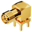 GCT RFPC-SMA30-F RF / Coaxial Connector, SMA RP Coaxial, Right Angle Jack, Through Hole Right Angle, 50 ohm, Brass