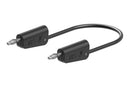 STAUBLI 64.1030-10021 Banana Test Lead, 30 VAC, 4mm Stackable Banana Plug, 4mm Stackable Banana Plug, 3.3 ft, 1 m, Black