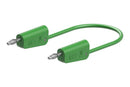 STAUBLI 64.1030-10025 Banana Test Lead, 4mm Stackable Banana Plug, 4mm Stackable Banana Plug, 3.3 ft, 1 m, Green, 19 A