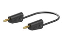 STAUBLI 64.1033-20021 Banana Test Lead, 30 VAC, 4mm Stackable Banana Plug, 4mm Stackable Banana Plug, 6.6 ft, 2 m, Black