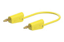 STAUBLI 64.1037-20024 Banana Test Lead, 4mm Stackable Banana Plug, 4mm Stackable Banana Plug, 6.6 ft, 2 m, Yellow, 32 A