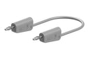STAUBLI 64.1034-20028 Banana Test Lead, 4mm Stackable Banana Plug, 4mm Stackable Banana Plug, 6.6 ft, 2 m, Grey, 32 A