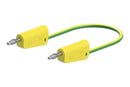 STAUBLI 64.1030-05020 Banana Test Lead, 4mm Stackable Banana Plug, 4mm Stackable Banana Plug, 19.7 ", 500 mm